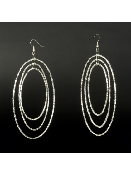 BOUCLES OVALES ARGENTEES 