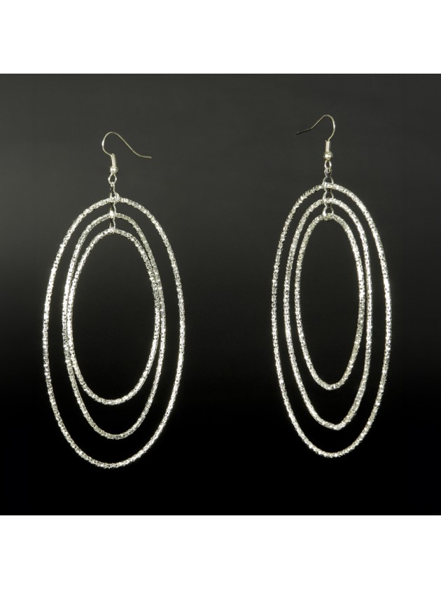 BOUCLES OVALES ARGENTEES 