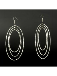 BOUCLES OVALES ARGENTEES 