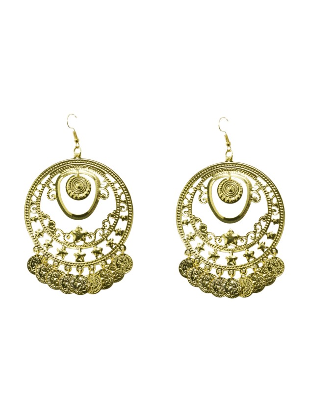 OHRRINGE CARMEN TEILE AUS MONNAIE GOLD DIA +/- 6.5CM