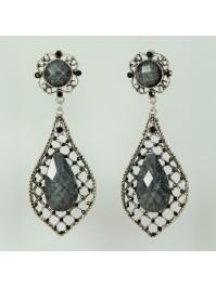 EARRINGS GOTHIC BLACK AND SILVER 