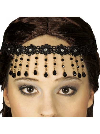 HAIR-ACCESSORY LACE WITH CHAIN BLACK 