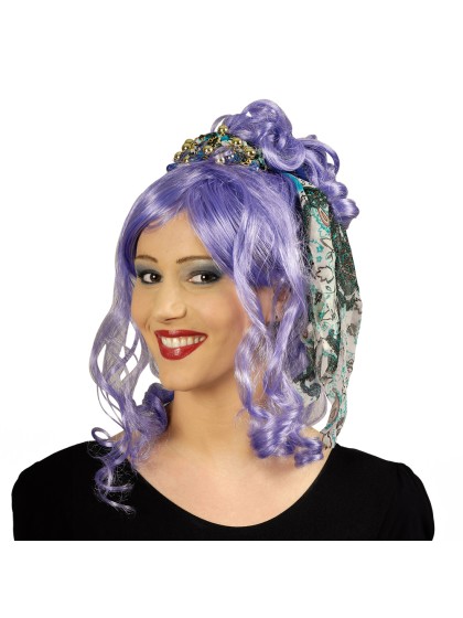 COIFFE PAISLEY BLEU AVEC PERLES 