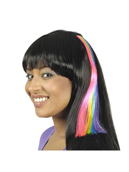 HAIR-EXTENSION RAINBOW PINK YELLOW GREEN TURQUOISE 