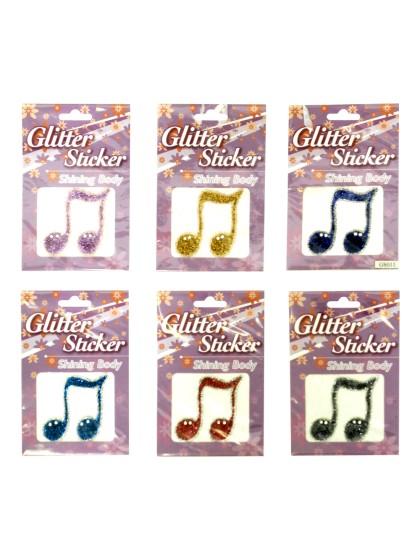 STICKER NOTE DE MUSIQUE, GLITTER ASS 