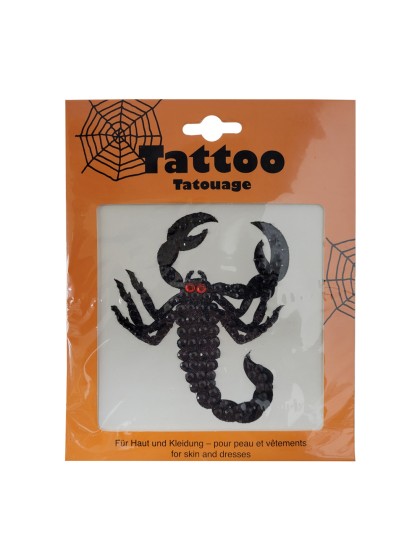 TATOUAGE SCORPION PIERRES DECORATIVES 12CM 