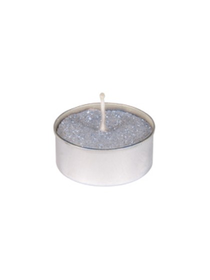 SET 6 BOUGIES CH PLAT ARGENT PAILLETE 4H DIA 3.5CM