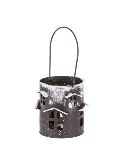 PHOTOPHORE A SUSP METAL AV VERRE  DIA 7CM HT 8CM