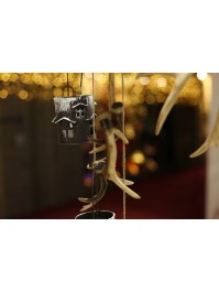 WINDLICHT SUSP METALL MIT GLAS  DIA 7CM HT 8CM