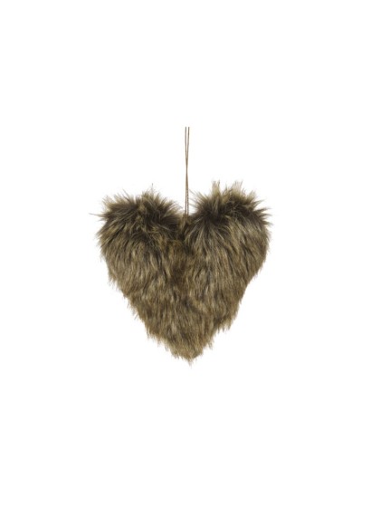 HERZ KUNSTFELL BRAUN SUSP 15CM X 15CM