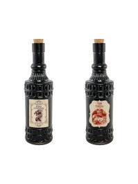 BOUTEILLE VERRE HALLOWEEN - 2 ASS DIA 6.5CM X 23CM