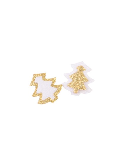 SACHET 6 SAPINS BICOLORES PAILLETTES CHAMP S/ PINCE 3CM