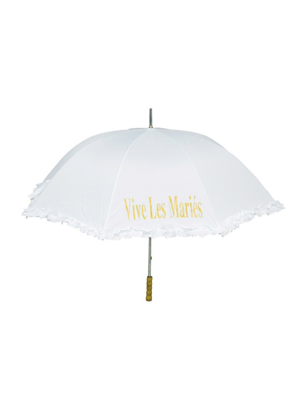WHITE UMBRELLA VIVE LES MARIES 98CM X 120CM