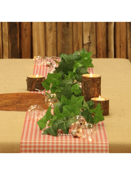 RED GINGHAM ELEGANCE TABLE RUNNER 30CM X 5M