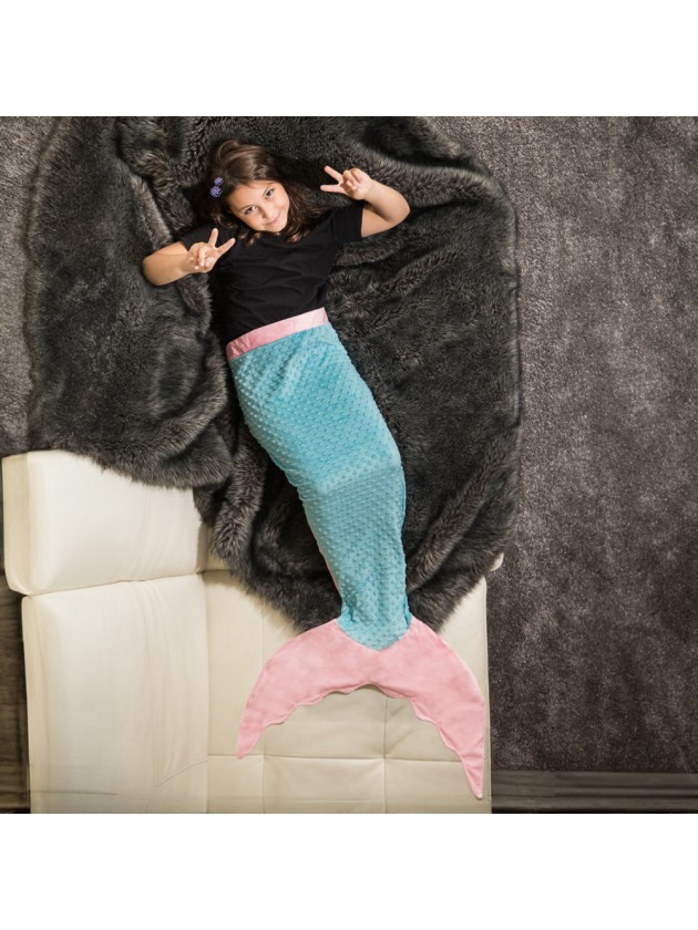 PLAID SIRENE ROSE BLEU 140CM X 70CM