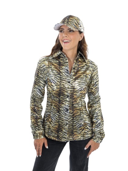 HEMD TIGER GOLD PAILLETTEN FRAU S