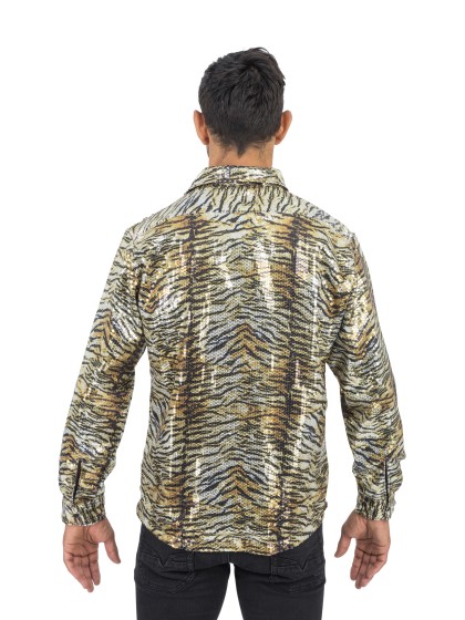 HEMD TIGER GOLD PAILLETTEN MANN XL