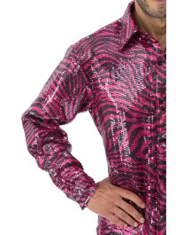 HEMD TIGER ROSA PAILLETTEN MANN XL