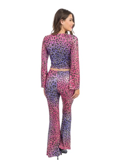 SET LEOPARD ROSA UND VIOLETT FRAU M