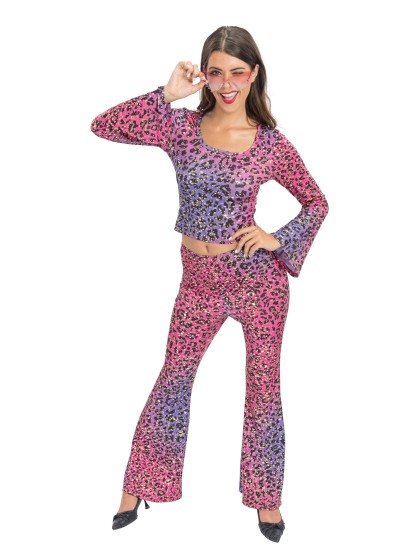 SET LEOPARD ROSA UND VIOLETT FRAU S
