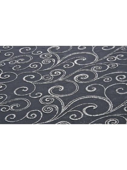 TISCHLÄUFER ORGANZA NOIR/ARGENT 36CM X 5M