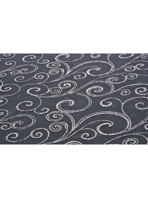 TISCHLÄUFER ORGANZA NOIR/ARGENT 36CM X 5M
