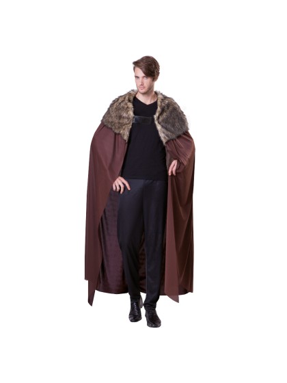 CAPE CHEVALIER FOURRURE LUXE BRUN  TU - 155CM