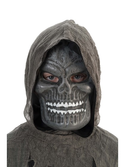 TUNIQUE AVEC MASQUE TETE DE MORT 3 PIECES 152CM
