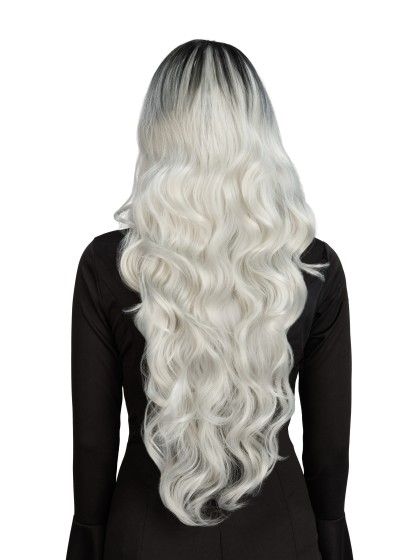 PERRUQUE DE SORCIERE GLAMOUR CHEVEUX GRIS OMBRE 65CM