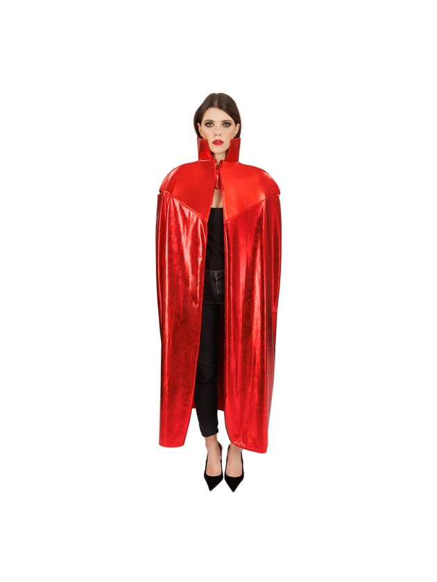 SHINY RED DEVIL CAPE ONE SIZE - 140CM