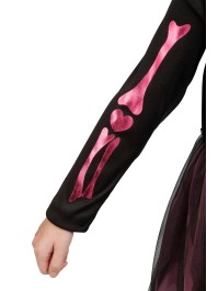 ROSALEEN KLEID SKELETT ROSA 2 TEILE 128CM