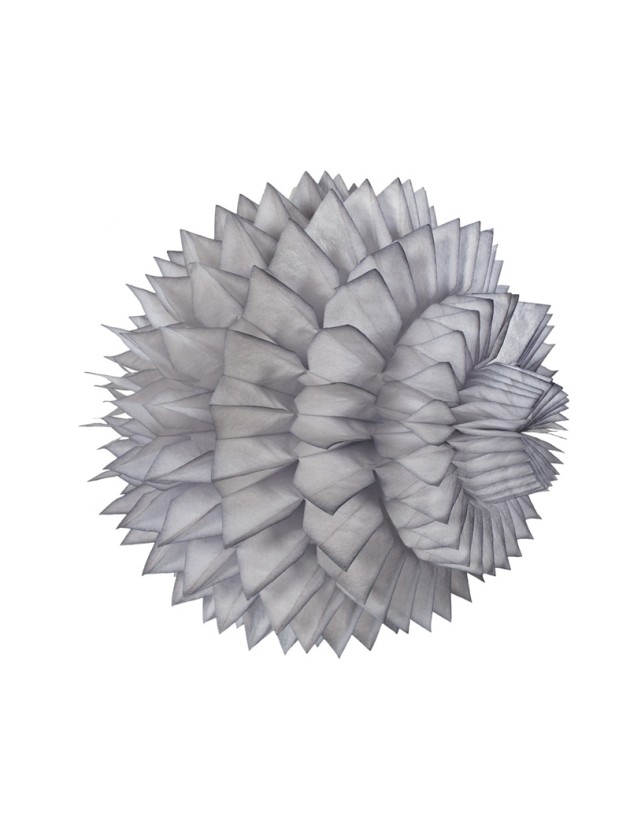 SET 2 BOULES ALVEOLEES GRIS 15CM