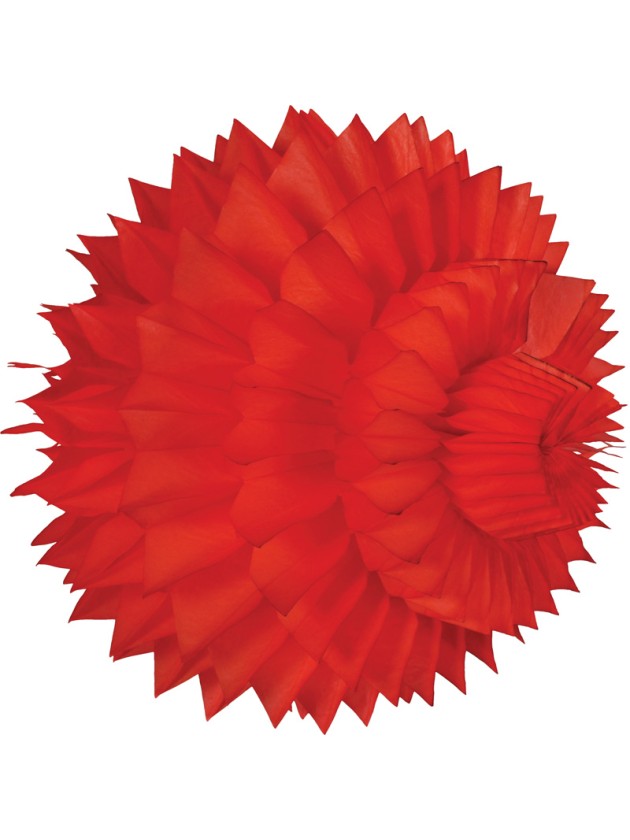 BOULE ALVEOLEE ROUGE 25CM