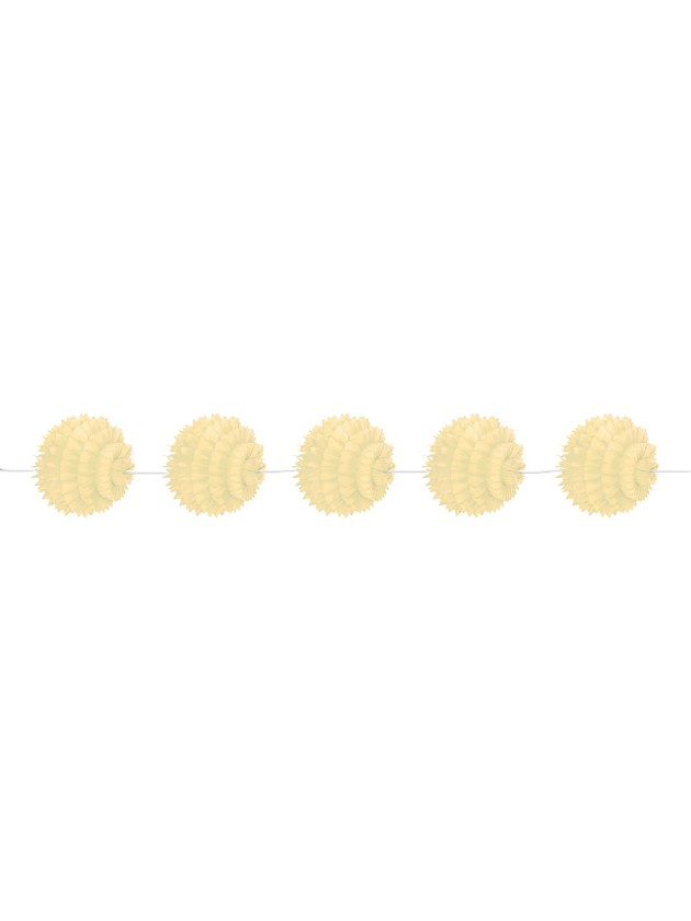 GARLAND 5 SPIKY BALLS IVORY  DIA 10CM /150CM