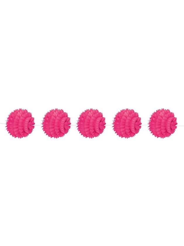 GARLAND 5 SPIKY BALLS FUCHSIA  DIA 10CM /150CM