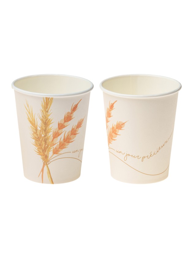 8 CUPS 250ML PLASTIC FREE UN JOUR PRECIEUX DIA 5.2CM X 8.8CM / DIA TOP 7.5CM