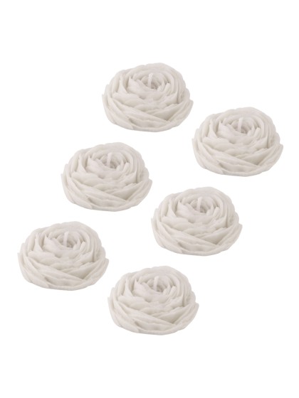 6 KERZEN KAMELIE WEISS DIA 5.8CM X 2.4CM