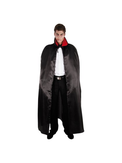CAPE SATIN NOIR COL ROUGE  152CM