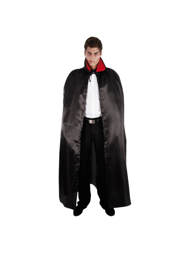 CAPE SATIN NOIR COL ROUGE  152CM