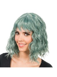 TESSA - WAVY GREEN SHORT HAIR WIG WITH FRINGE 35CM