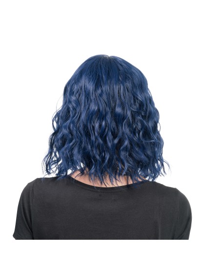 PERÜCKE TESSA HAAR COURTS GEWELLT MIT FRANSEN BLAU 35CM