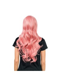 PERÜCKE LUNA HAAR LONGS GEWELLT ROSA PASTELL 66CM
