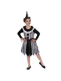 ROBE CLOWN ENFANT NOIR ET BLANC 2 PIECES 152CM
