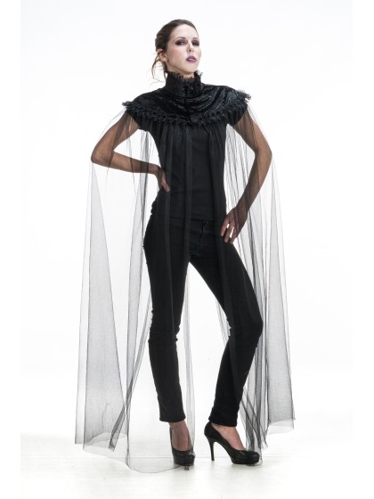 CAPE COL VELOURS AVEC TULLE EXTRA LONG AMOVIBLE  TU - 160CM