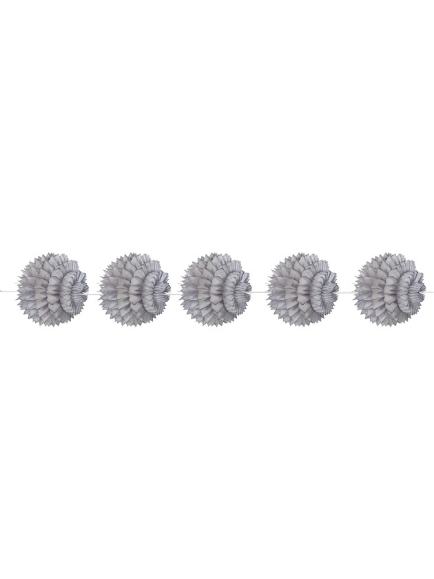 GIRLANDE5 KUGELN WABENFÖRMIG GRAU DIA 10CM / 150CM