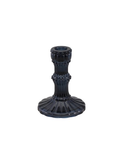 BOUGEOIR VERRE NOIR HALLOWEEN POUR BOUGIE FLAMBEAU DIA 9CM X 12CM