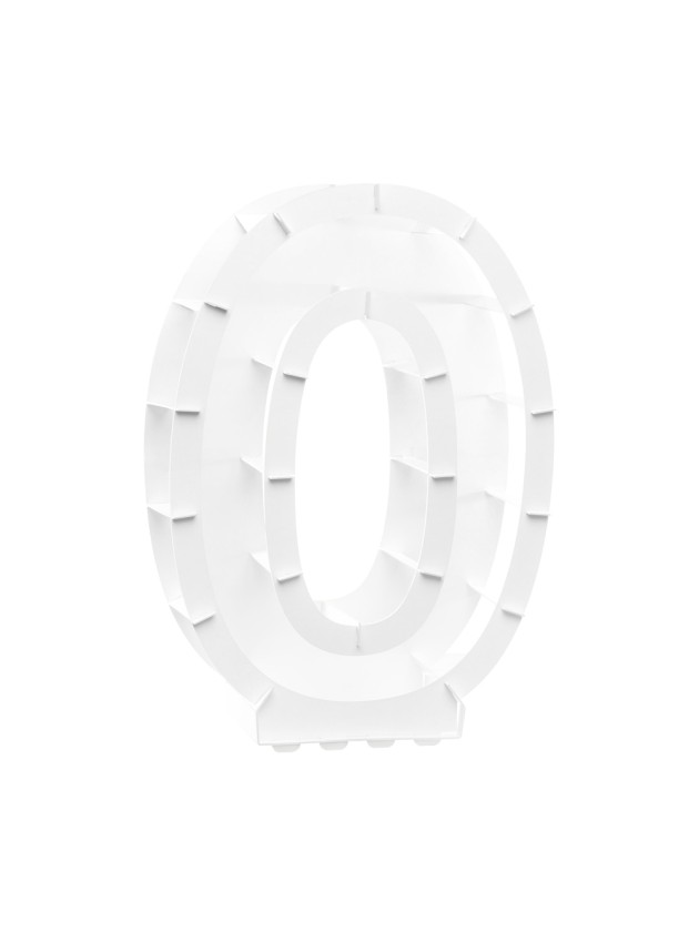 BALLOON FRAME NUMBER 0 WHITE 43.5CM X 14CM X 63.5CM
