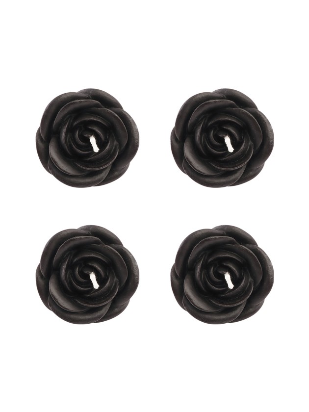 SET 4 BOUGIES ROSES NOIRES DIA 5CM X 3.5CM