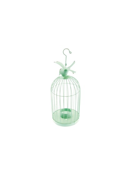CAGE METAL OISEAU PISTACHE 20CM X 8CM