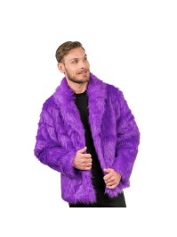 PURPLE FAKE FUR JACKET M
